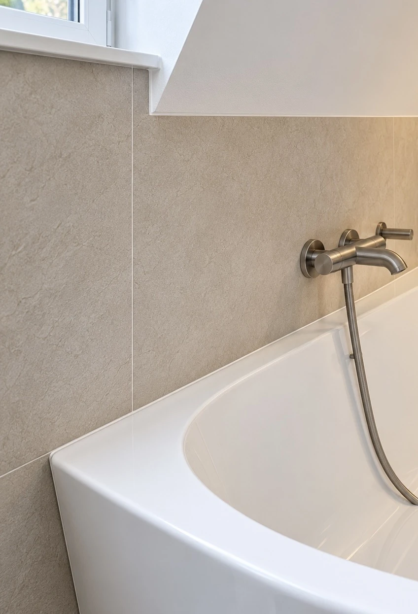 Detail van bad en wandkranen